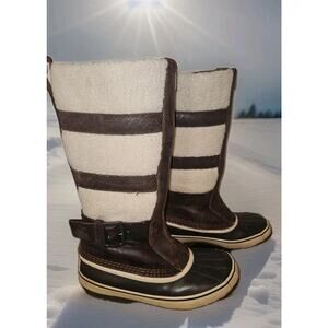 Sorel Helen of Tundra II Women's WP Leather Sherpa Insulated Winter Boots Size 9